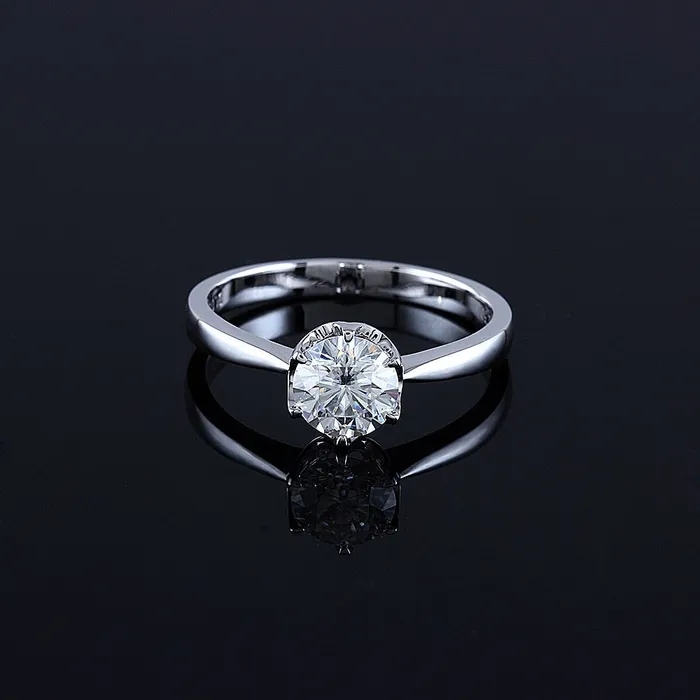 Luxus Moissanite Rings Jewelry Rings 18k White Gold Solitaire Moissanite Ring 1ct