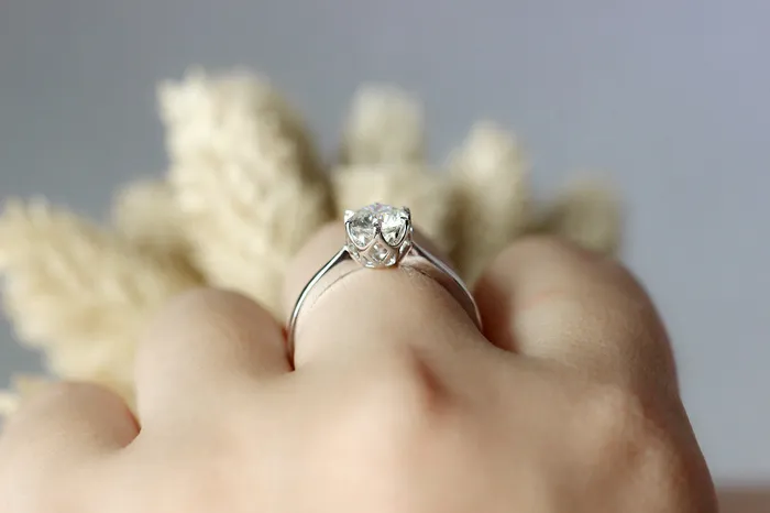 Luxus Moissanite Rings Jewelry Rings 18k White Gold Solitaire Moissanite Ring 1ct