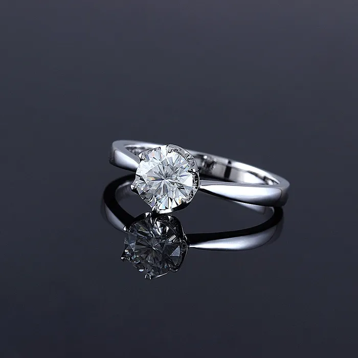 Luxus Moissanite Rings Jewelry Rings 18k White Gold Solitaire Moissanite Ring 1ct