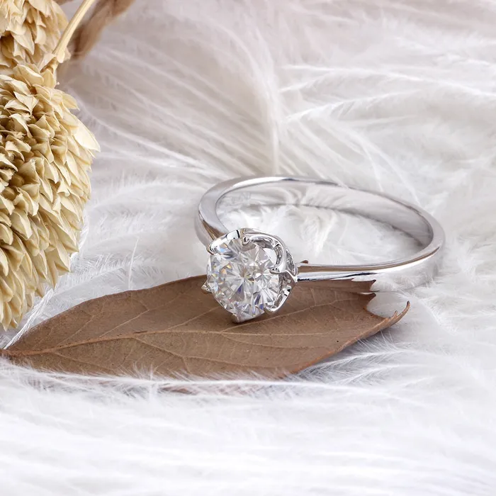 Luxus Moissanite Rings Jewelry Rings 18k White Gold Solitaire Moissanite Ring 1ct