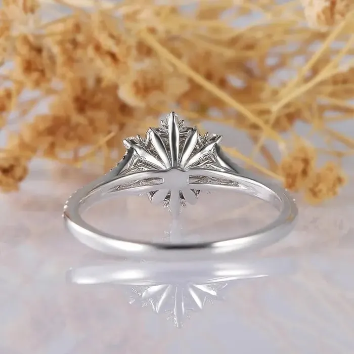 Luxus Moissanite Rings Silver or Gold Moissanite Engagement Ring Snowflake