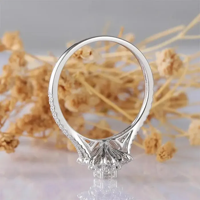 Luxus Moissanite Rings Silver or Gold Moissanite Engagement Ring Snowflake