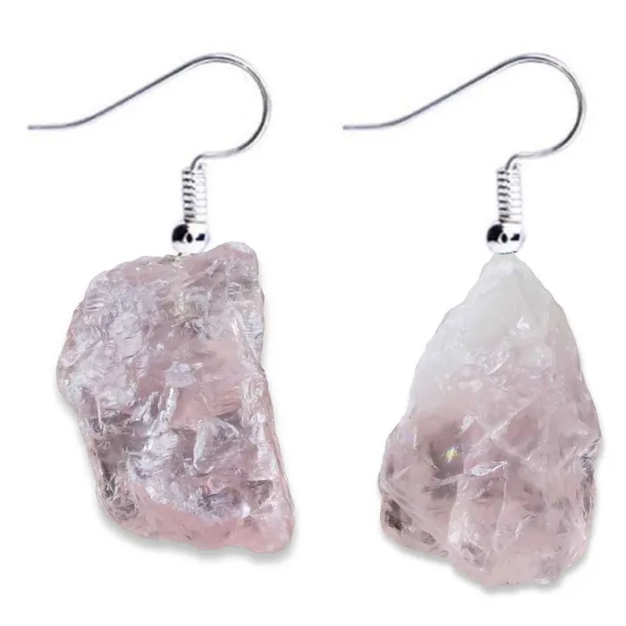 Magic Crystals Earrings Rose Quartz Crystal Dangle Earrings