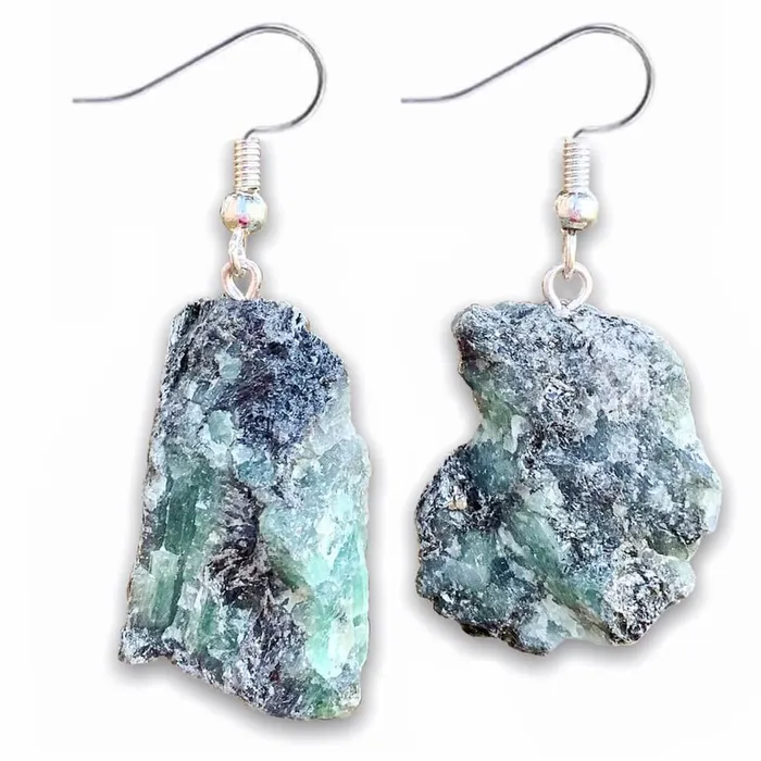 Magic Crystals Emerald Raw Dangle Earring Earrings