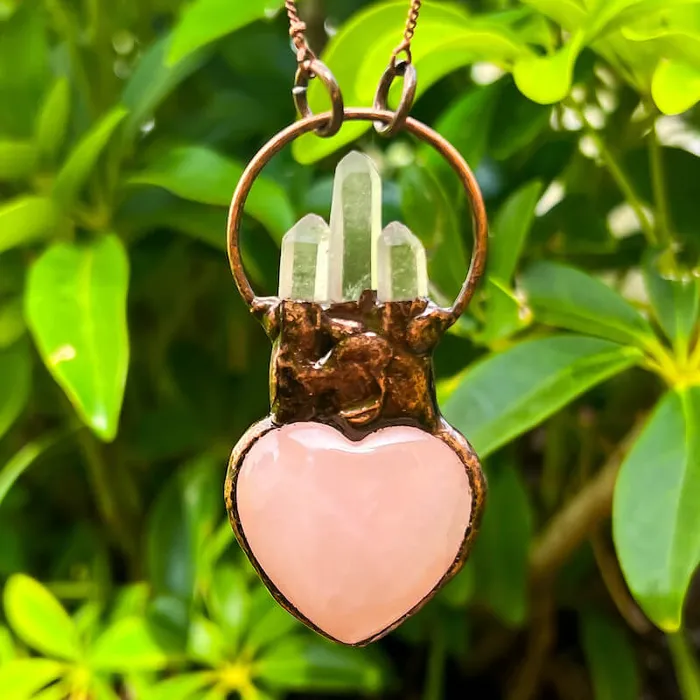 Magic Crystals Necklaces Natural Quartz Handcrafted Bronze Necklace