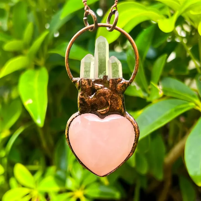 Magic Crystals Necklaces Natural Quartz Handcrafted Bronze Necklace