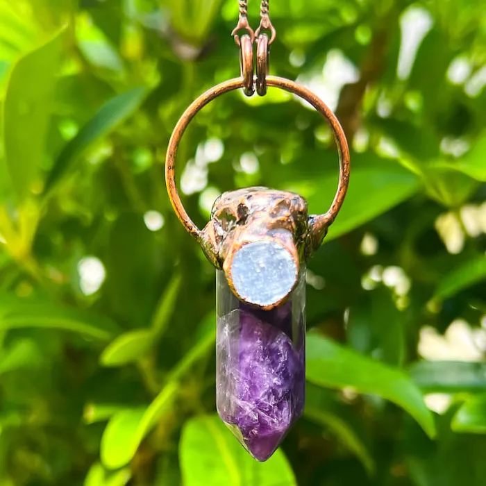 Magic Crystals Necklaces Natural Quartz Handcrafted Bronze Necklace