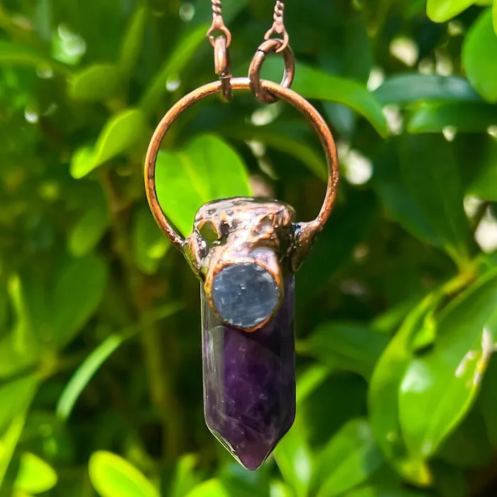 Magic Crystals Necklaces Natural Quartz Handcrafted Bronze Necklace