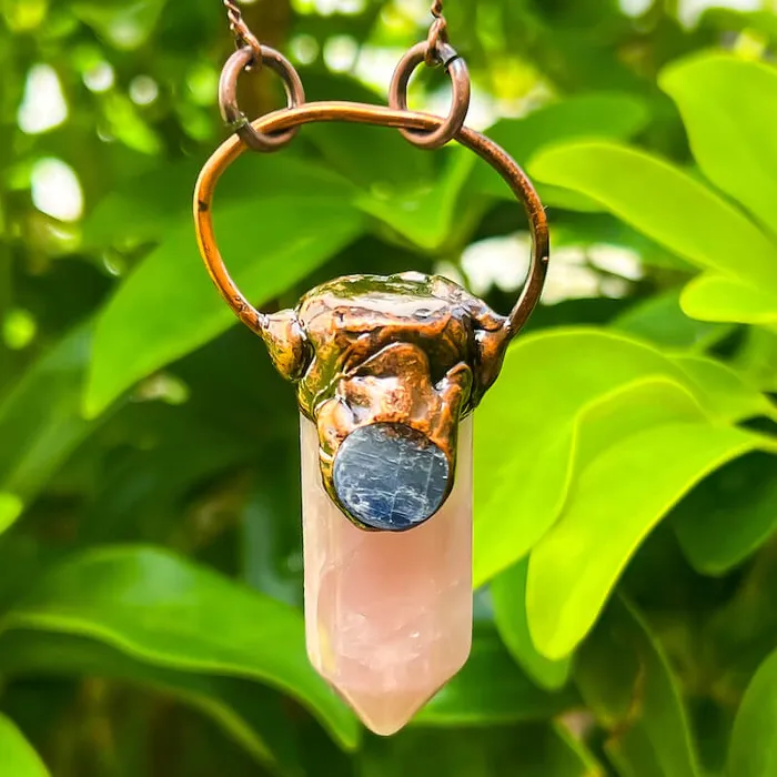 Magic Crystals Necklaces Natural Quartz Handcrafted Bronze Necklace