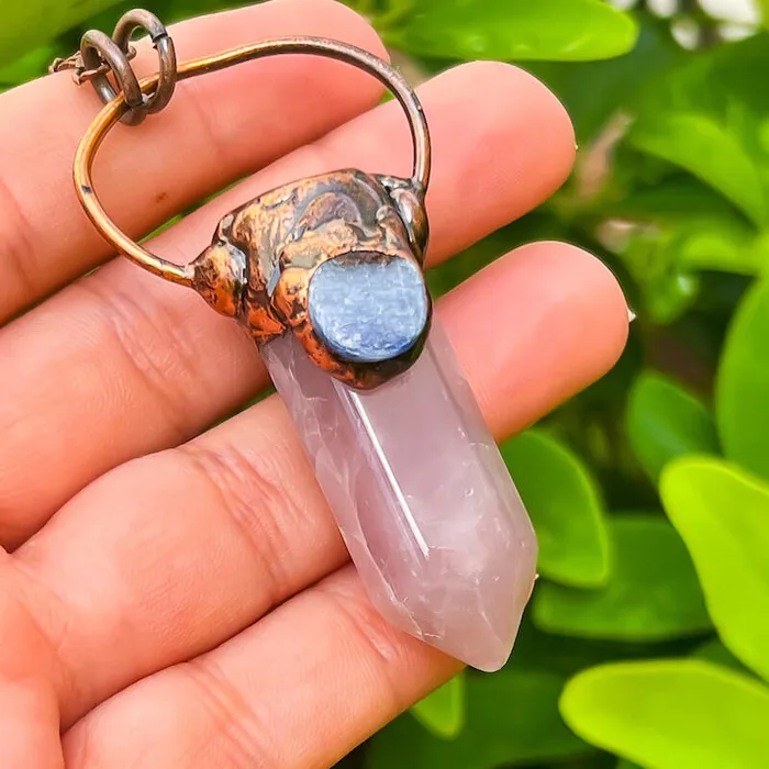 Magic Crystals Necklaces Natural Quartz Handcrafted Bronze Necklace