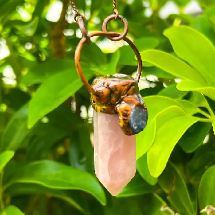Magic Crystals Necklaces Natural Quartz Handcrafted Bronze Necklace