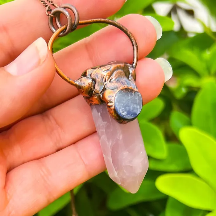 Magic Crystals Necklaces Natural Quartz Handcrafted Bronze Necklace