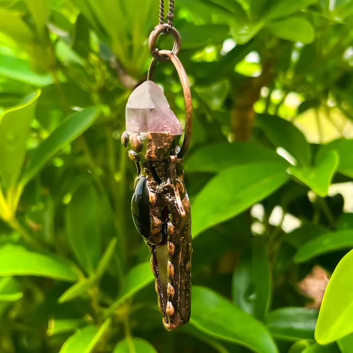 Magic Crystals Necklaces Natural Quartz Handcrafted Bronze Necklace