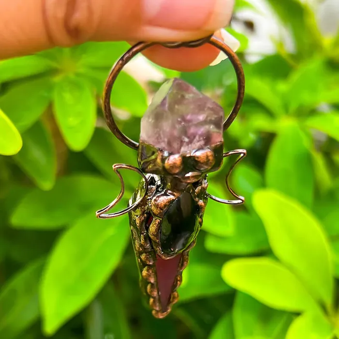 Magic Crystals Necklaces Natural Quartz Handcrafted Bronze Necklace