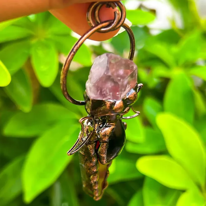 Magic Crystals Necklaces Natural Quartz Handcrafted Bronze Necklace