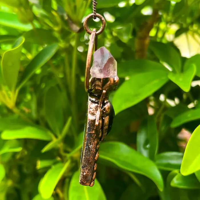 Magic Crystals Necklaces Natural Quartz Handcrafted Bronze Necklace