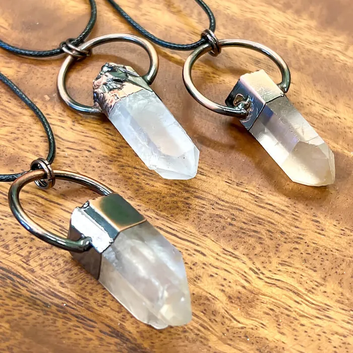 Magic Crystals Necklaces Natural Quartz Handcrafted Bronze Necklace