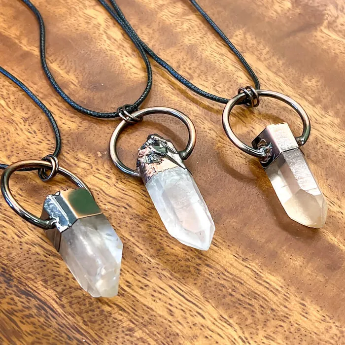 Magic Crystals Necklaces Natural Quartz Handcrafted Bronze Necklace