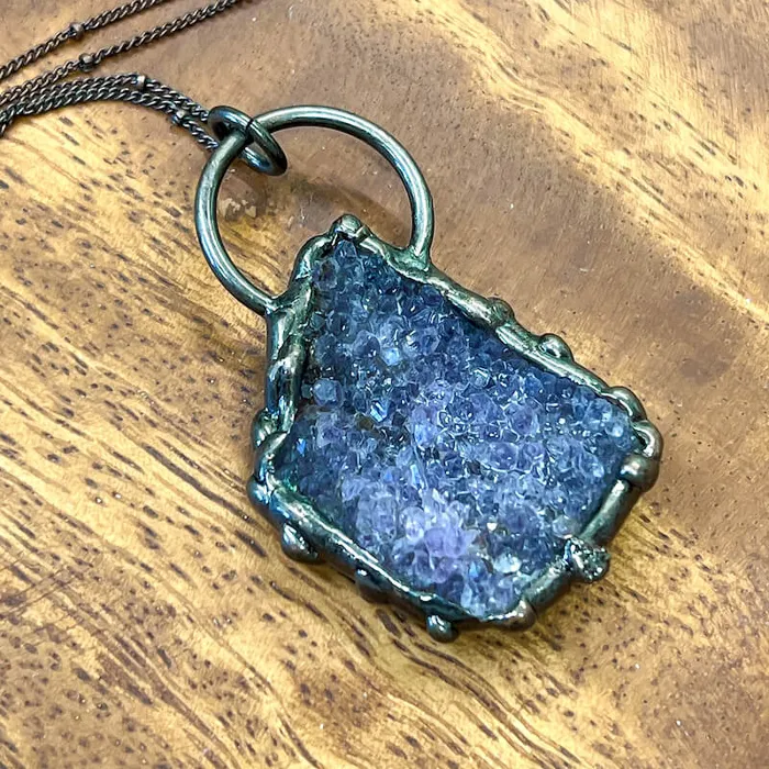 Magic Crystals Necklaces Natural Quartz Handcrafted Bronze Necklace