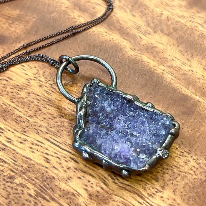 Magic Crystals Necklaces Natural Quartz Handcrafted Bronze Necklace