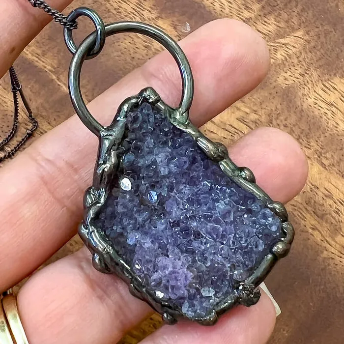 Magic Crystals Necklaces Natural Quartz Handcrafted Bronze Necklace
