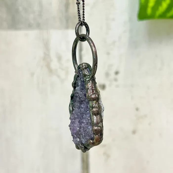 Magic Crystals Necklaces Natural Quartz Handcrafted Bronze Necklace