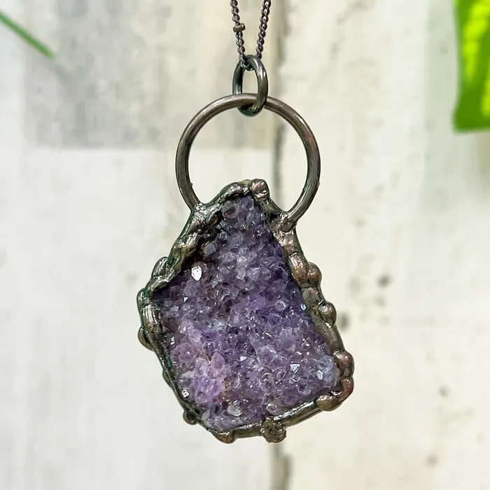 Magic Crystals Necklaces Natural Quartz Handcrafted Bronze Necklace