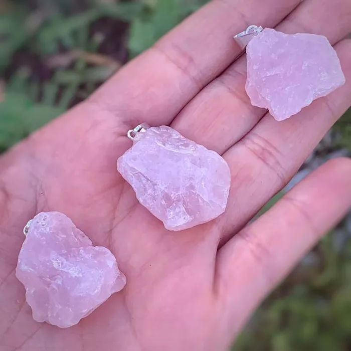 Magic Crystals Necklaces Rose Quartz Stone Pendant Necklace