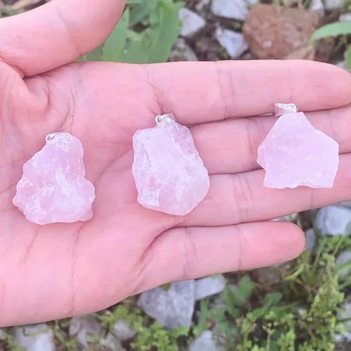 Magic Crystals Necklaces Rose Quartz Stone Pendant Necklace