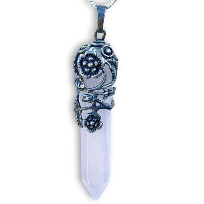 Magic Crystals Necklaces Rose Quartz Stone Pendant Necklace
