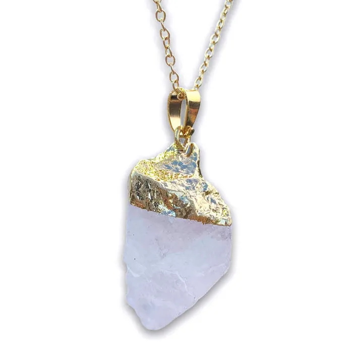 Magic Crystals Necklaces Rose Quartz Stone Pendant Necklace