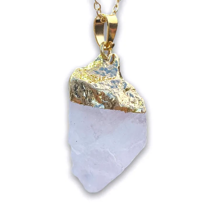 Magic Crystals Necklaces Rose Quartz Stone Pendant Necklace