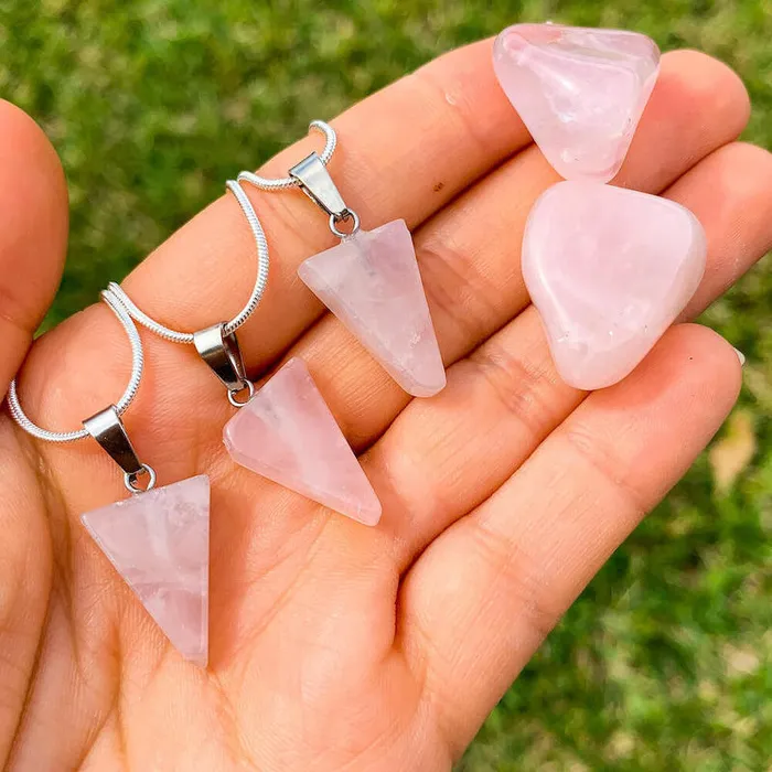 Magic Crystals Necklaces Rose Quartz Stone Pendant Necklace