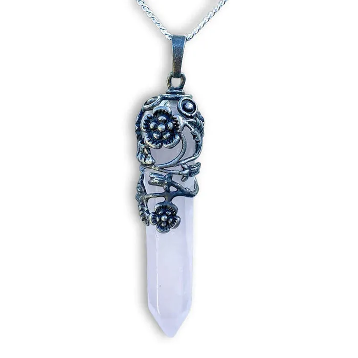 Magic Crystals Necklaces Rose Quartz Stone Pendant Necklace
