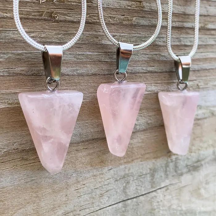 Magic Crystals Necklaces Rose Quartz Stone Pendant Necklace