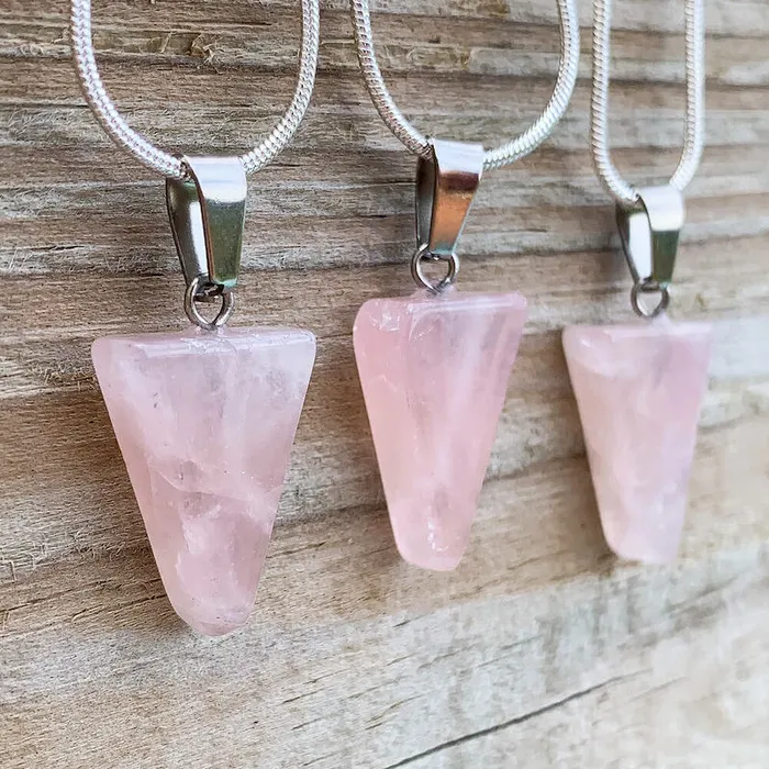 Magic Crystals Necklaces Rose Quartz Stone Pendant Necklace