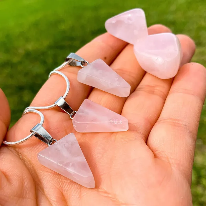 Magic Crystals Necklaces Rose Quartz Stone Pendant Necklace