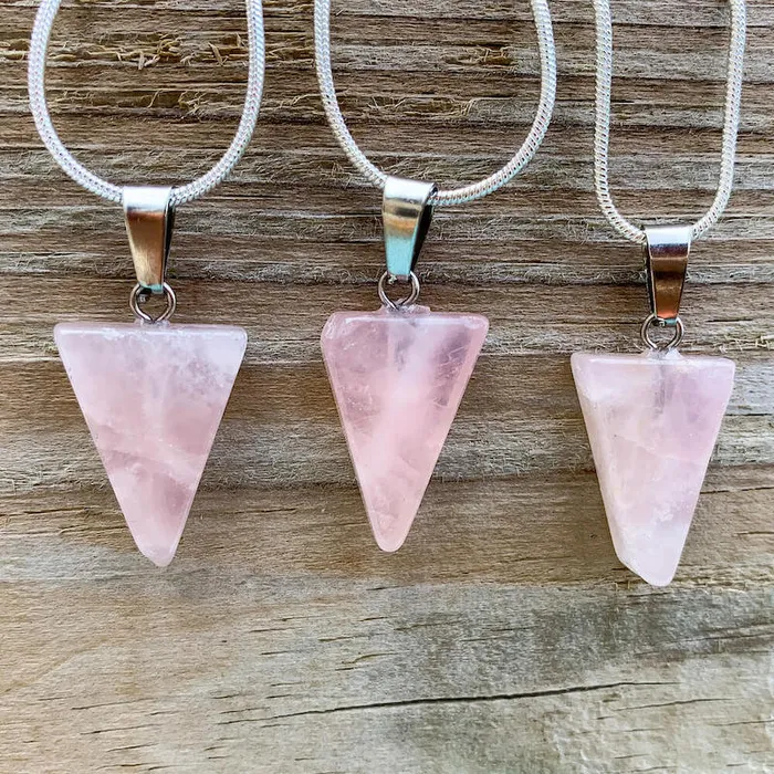 Magic Crystals Necklaces Rose Quartz Stone Pendant Necklace