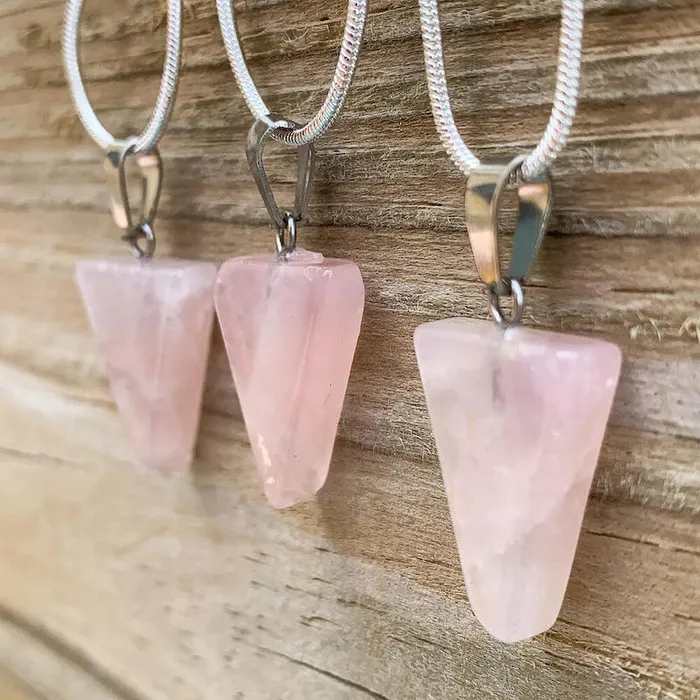 Magic Crystals Necklaces Rose Quartz Stone Pendant Necklace