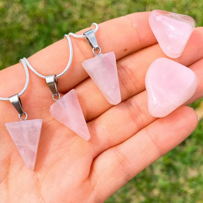 Magic Crystals Necklaces Rose Quartz Stone Pendant Necklace