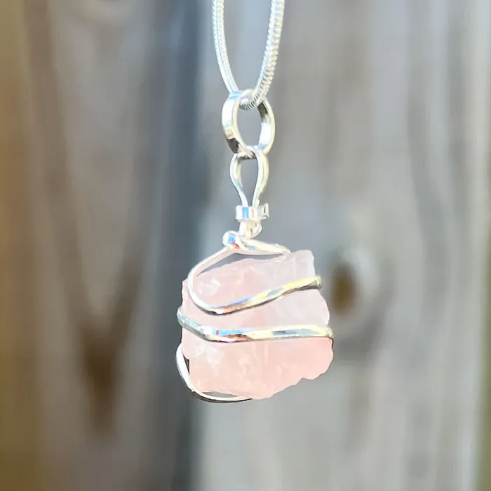 Magic Crystals Necklaces Rose Quartz Stone Pendant Necklace