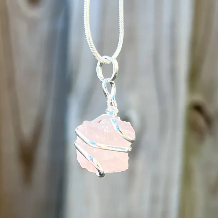 Magic Crystals Necklaces Rose Quartz Stone Pendant Necklace