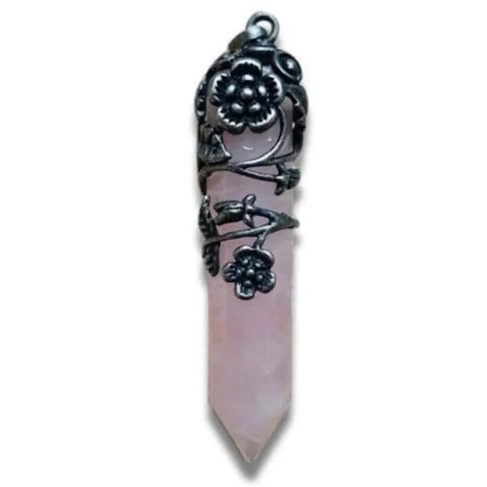 Magic Crystals Necklaces Rose Quartz Stone Pendant Necklace