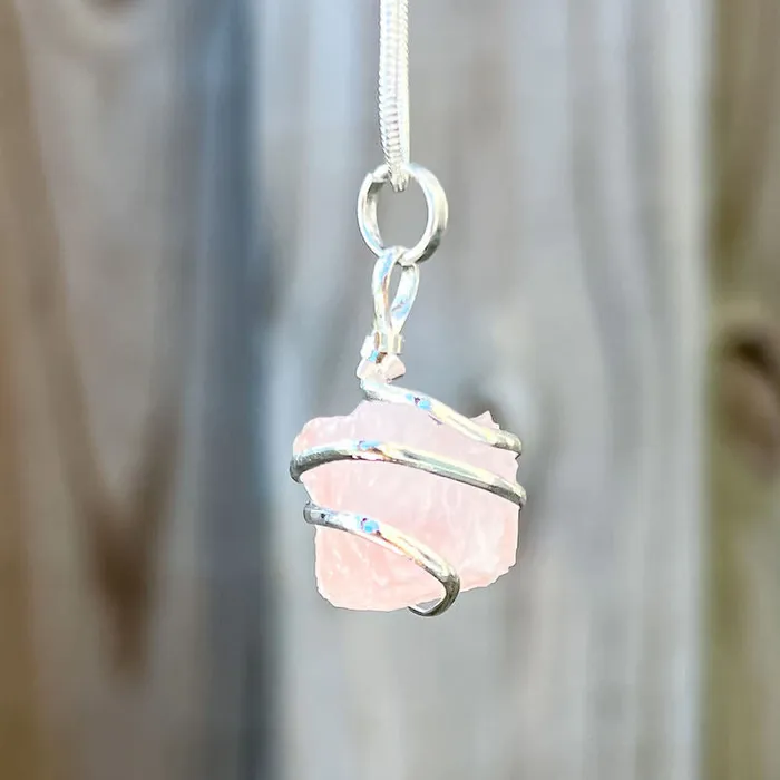 Magic Crystals Necklaces Rose Quartz Stone Pendant Necklace