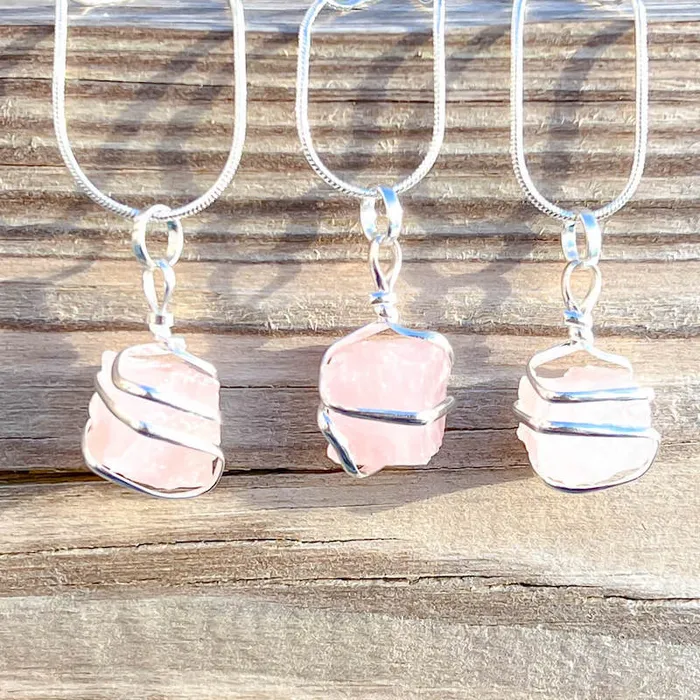 Magic Crystals Necklaces Rose Quartz Stone Pendant Necklace