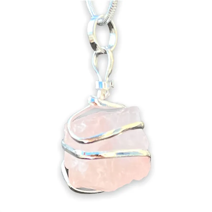 Magic Crystals Necklaces Rose Quartz Stone Pendant Necklace