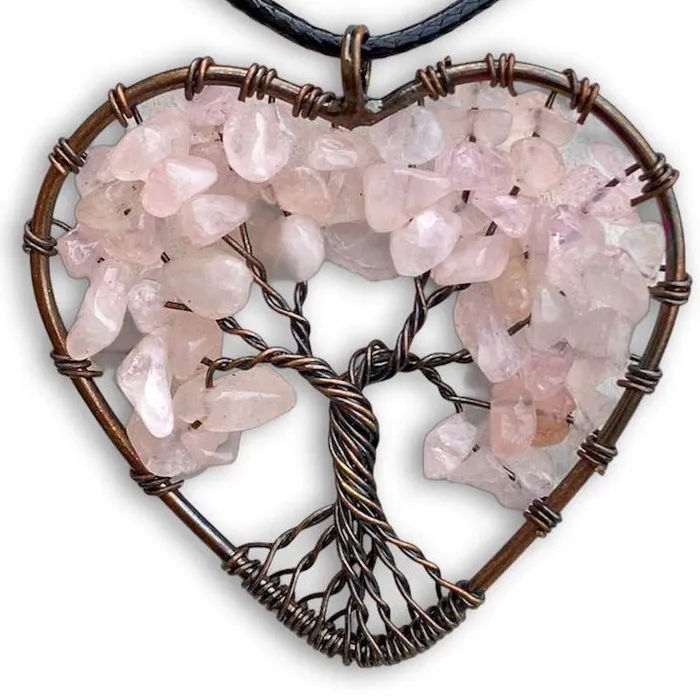 Magic Crystals Necklaces Rose Quartz Stone Pendant Necklace