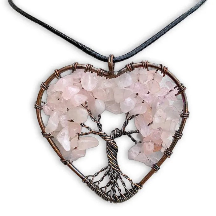 Magic Crystals Necklaces Rose Quartz Stone Pendant Necklace