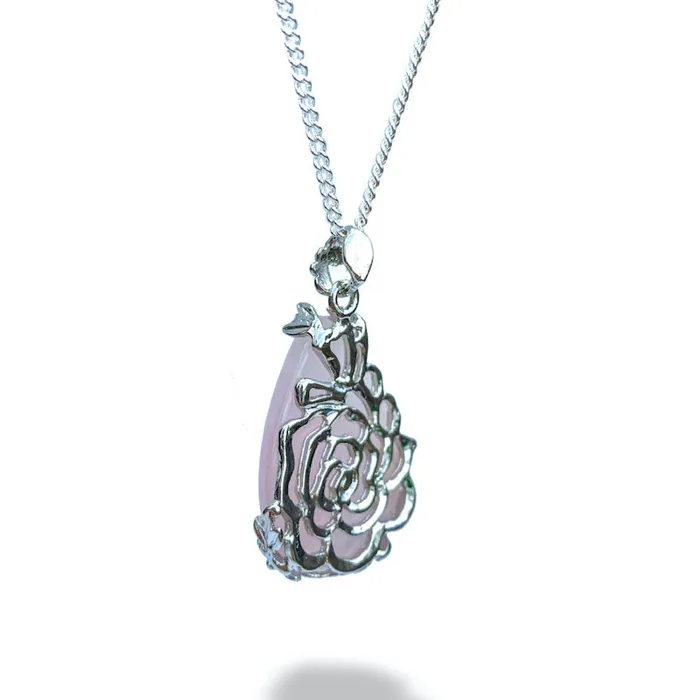 Magic Crystals Necklaces Rose Quartz Stone Pendant Necklace