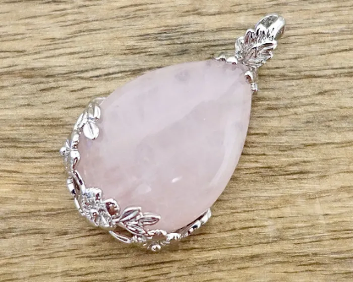 Magic Crystals Necklaces Rose Quartz Stone Pendant Necklace